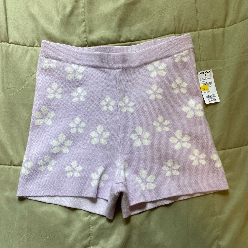 Tillys knit purple shorts